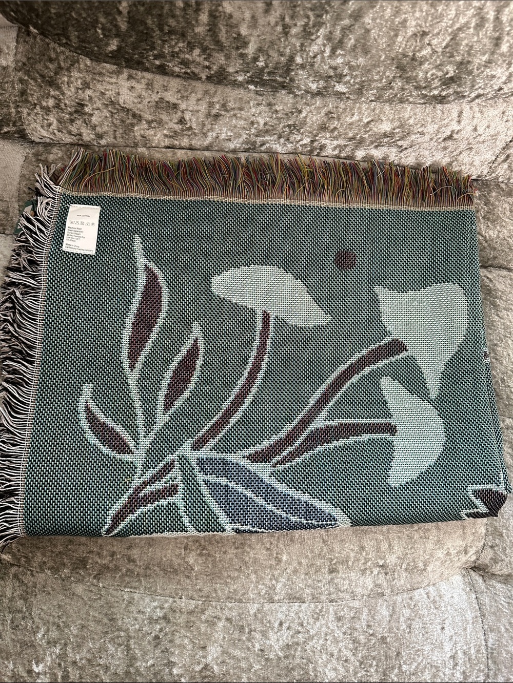 NWT Earthbound Trading Company Reversible Moth Mushroom Blanket - Picture 11 of 11